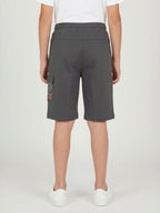 DARK GREY LYCRA PLAIN SHORTS WITH 2 SIDE ZIPPERS
