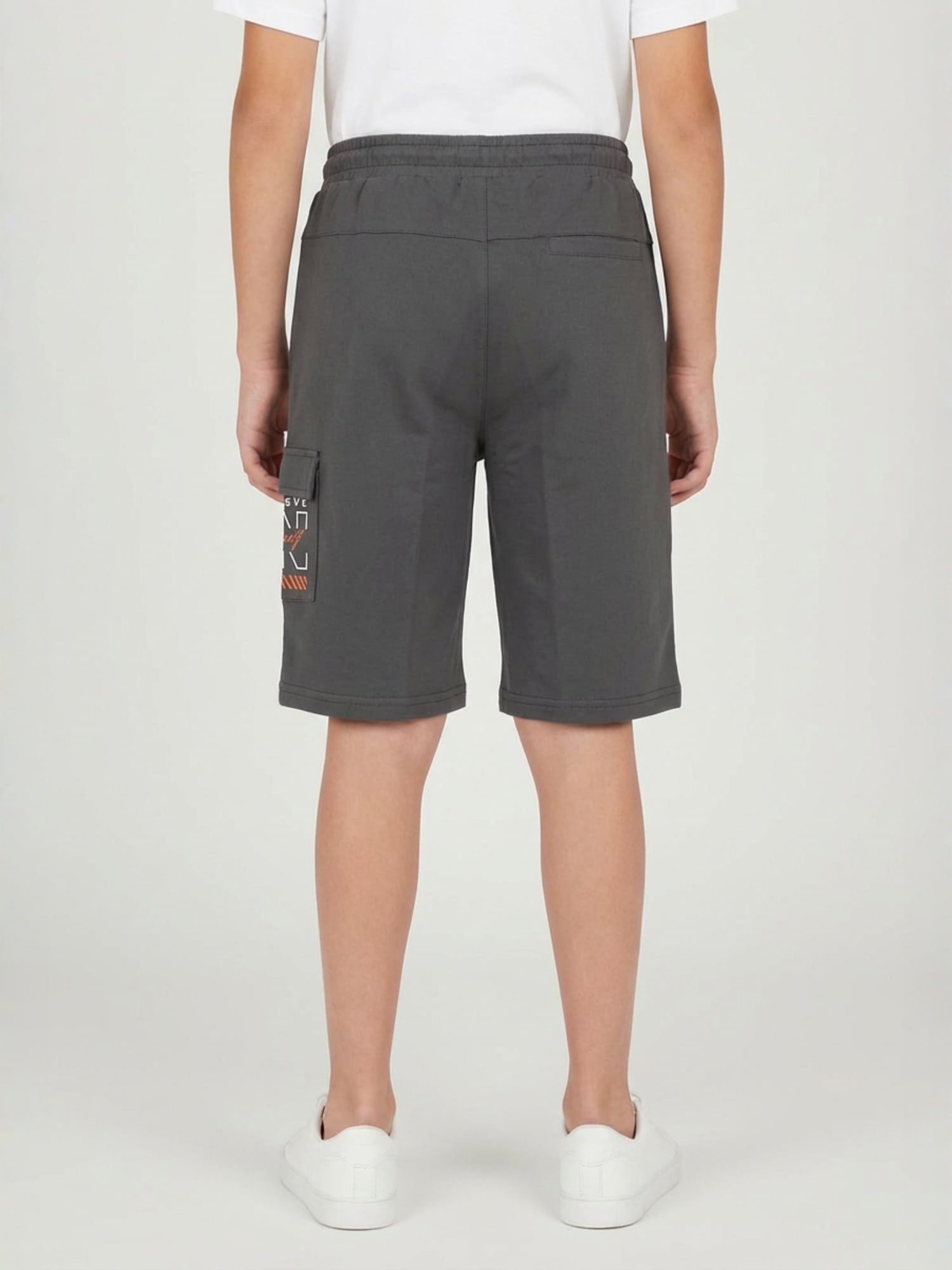 DARK GREY LYCRA PLAIN SHORTS WITH 2 SIDE ZIPPERS