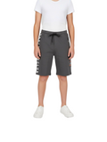 DARK GREY LYCRA PLAIN SHORTS WITH 2 SIDE ZIPPERS