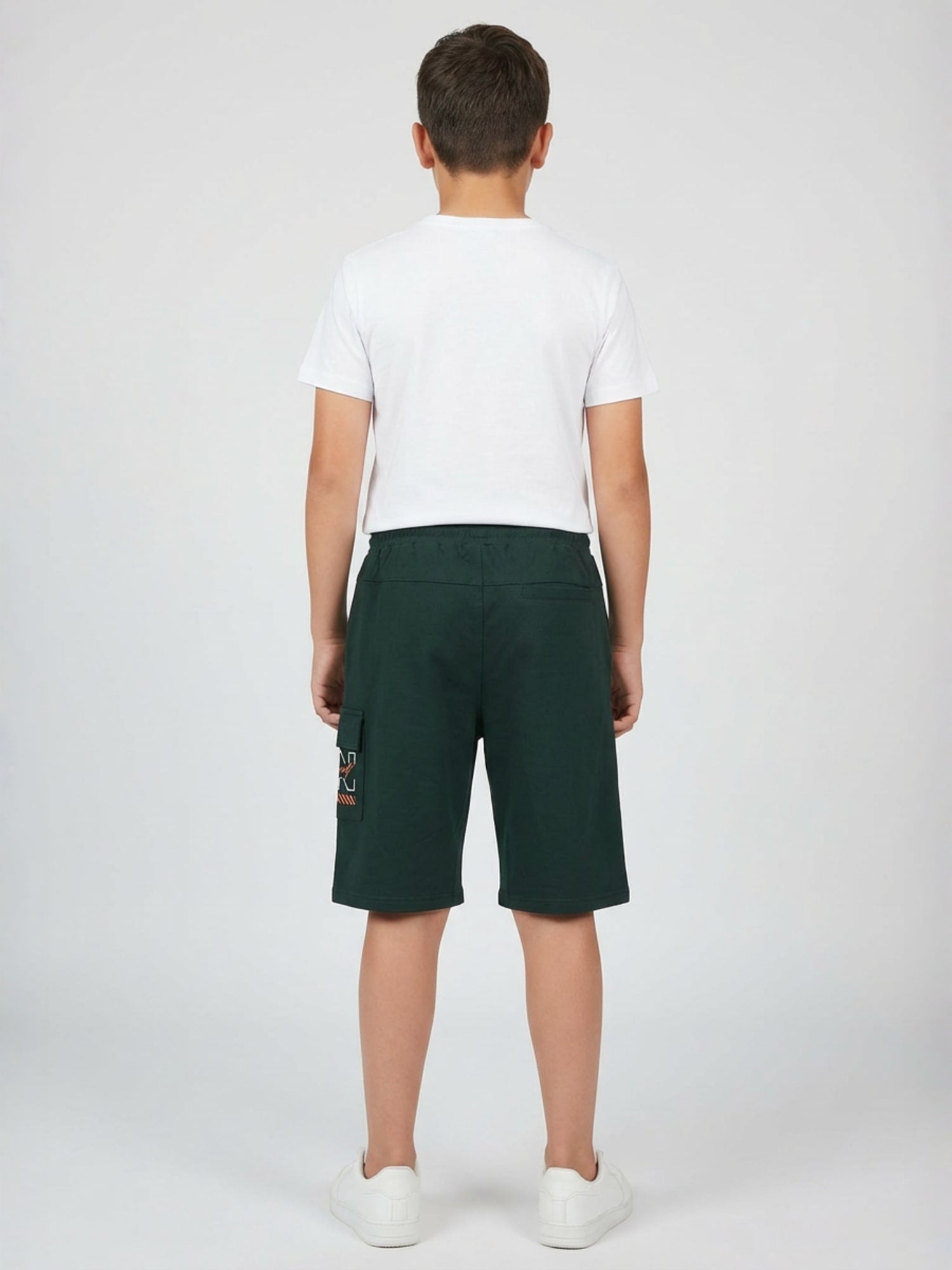 GREEN LYCRA PLAIN SHORTS WITH 2 SIDE ZIPPERS