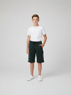 GREEN LYCRA PLAIN SHORTS WITH 2 SIDE ZIPPERS
