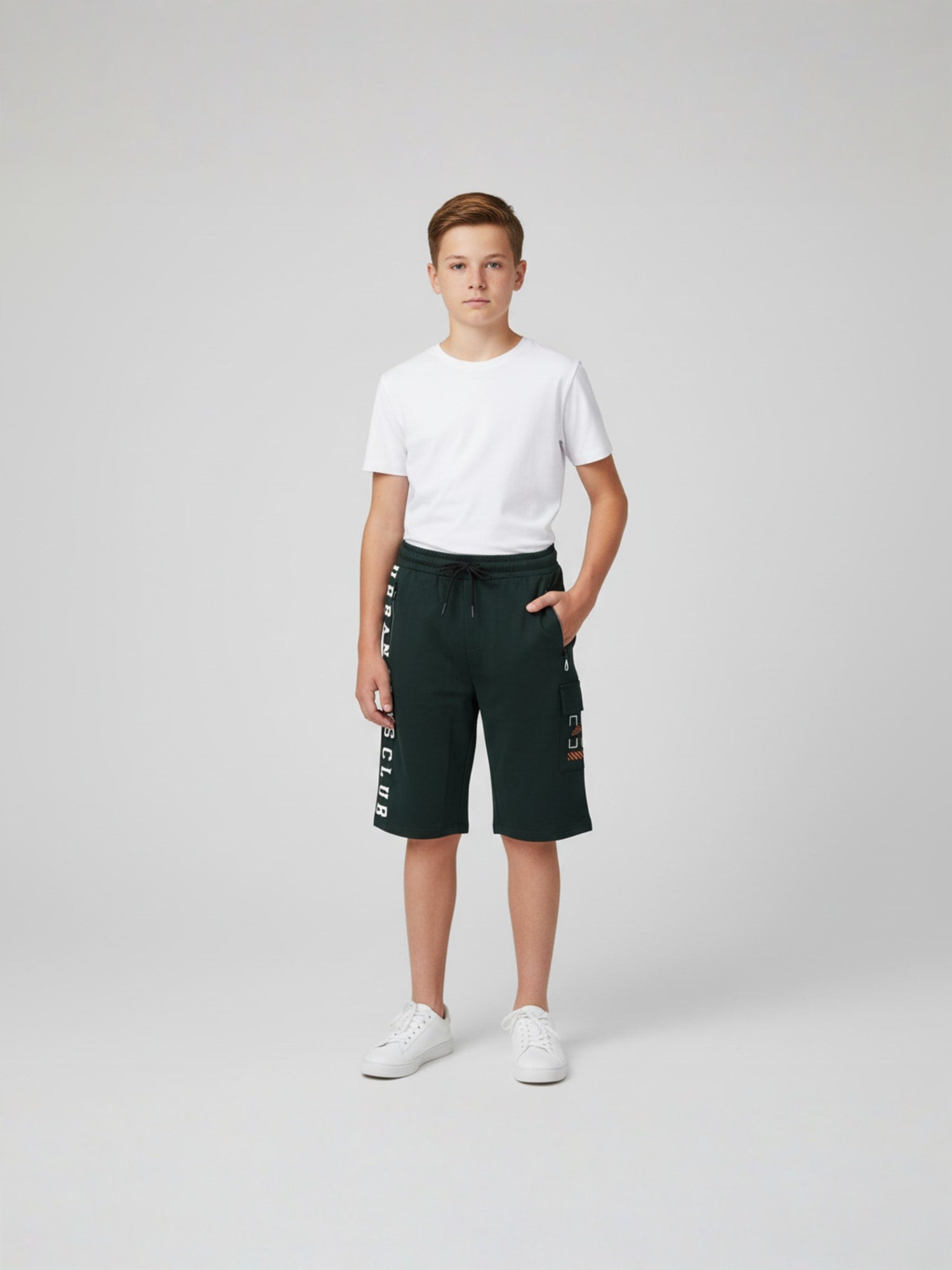 GREEN LYCRA PLAIN SHORTS WITH 2 SIDE ZIPPERS
