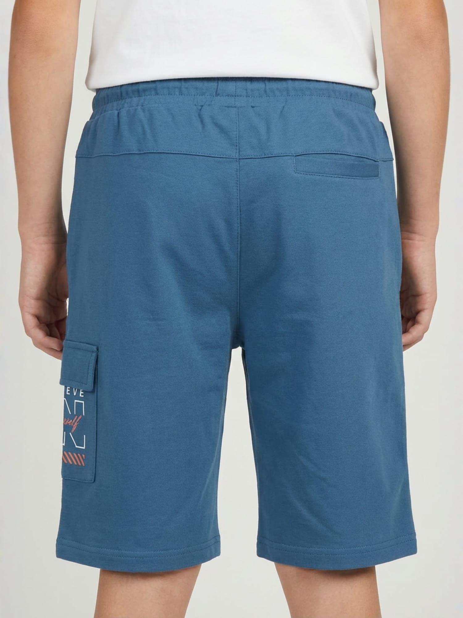 SKY BLUE LYCRA PLAIN SHORTS WITH 2 SIDE ZIPPERS