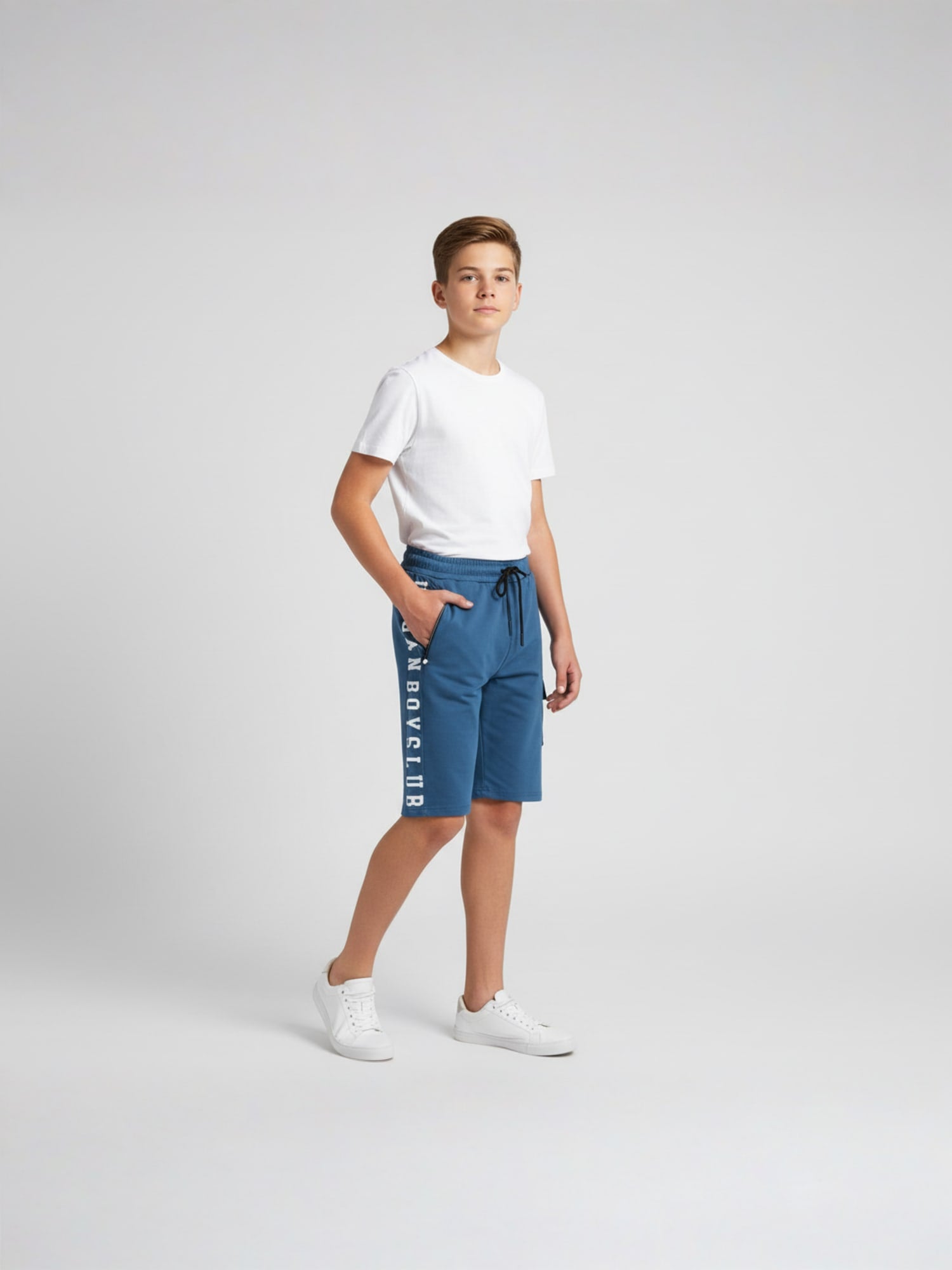 SKY BLUE LYCRA PLAIN SHORTS WITH 2 SIDE ZIPPERS