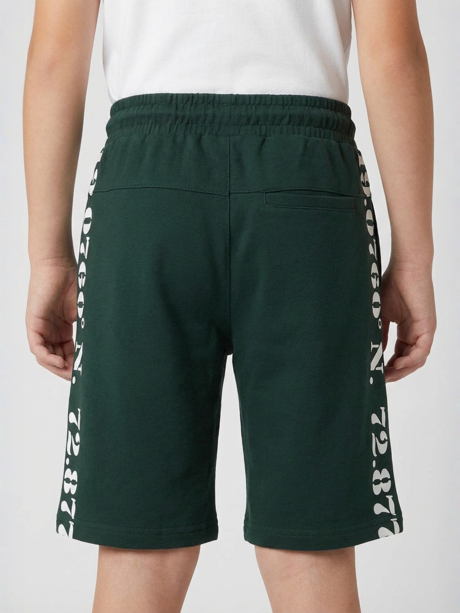 GREEN LYCRA PLAIN SHORTS WITH 2 SIDE ZIPPERS