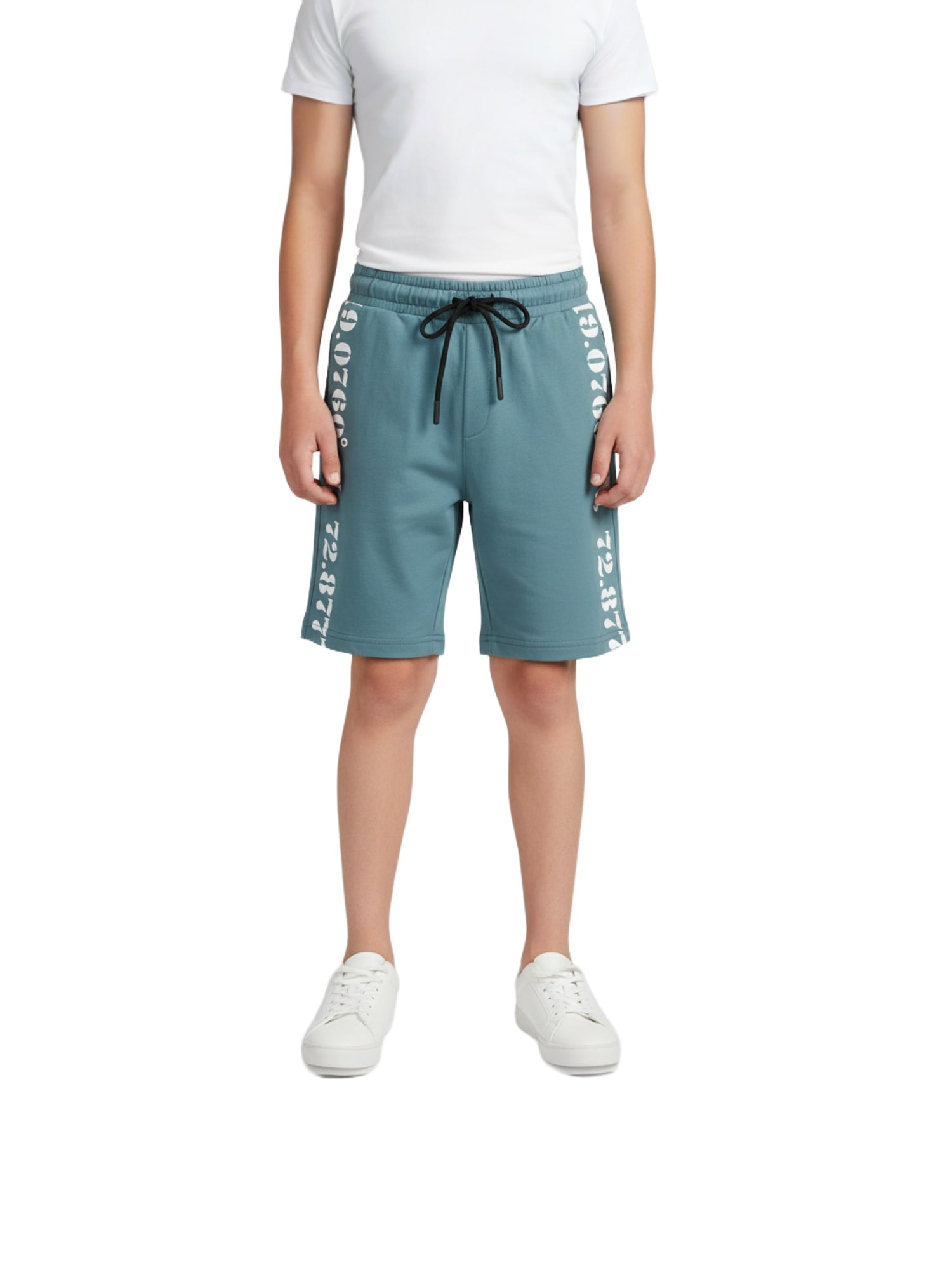 LIGHT SKY BLUE LYCRA PLAIN SHORTS WITH 2 SIDE ZIPPERS