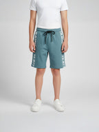 LIGHT SKY BLUE LYCRA PLAIN SHORTS WITH 2 SIDE ZIPPERS