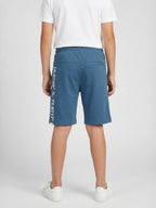 SKY BLUE LYCRA PLAIN SHORTS WITH 2 SIDE ZIPPERS