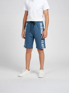SKY BLUE LYCRA PLAIN SHORTS WITH 2 SIDE ZIPPERS