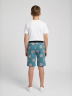 LIGHT SKY BLUE LYCRA PLAIN SHORTS WITH 2 SIDE ZIPPERS