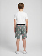 OLIVE LYCRA PLAIN SHORTS WITH 2 SIDE ZIPPERS
