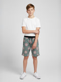 OLIVE LYCRA PLAIN SHORTS WITH 2 SIDE ZIPPERS