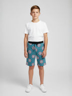 LIGHT SKY BLUE LYCRA PLAIN SHORTS WITH 2 SIDE ZIPPERS
