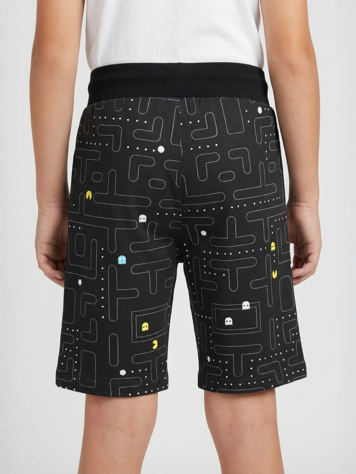 DARK GREY LYCRA PRINT SHORTS WITH 2 SIDE ZIPPERS