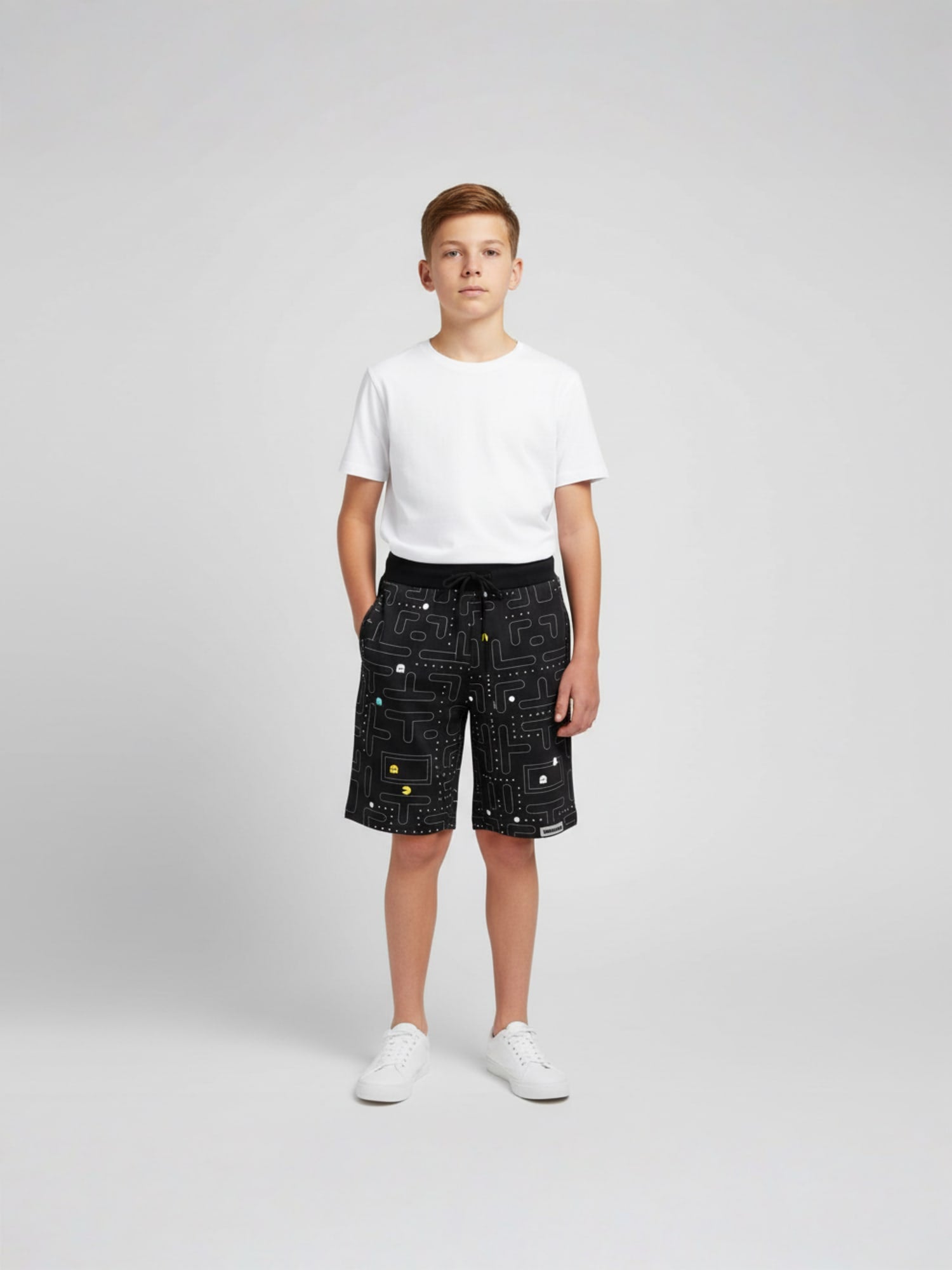 DARK GREY LYCRA PRINT SHORTS WITH 2 SIDE ZIPPERS