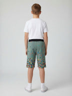 PISTA LYCRA PRINT SHORTS WITH 2 SIDE ZIPPERS