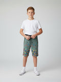 PISTA LYCRA PRINT SHORTS WITH 2 SIDE ZIPPERS