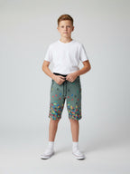 PISTA LYCRA PRINT SHORTS WITH 2 SIDE ZIPPERS