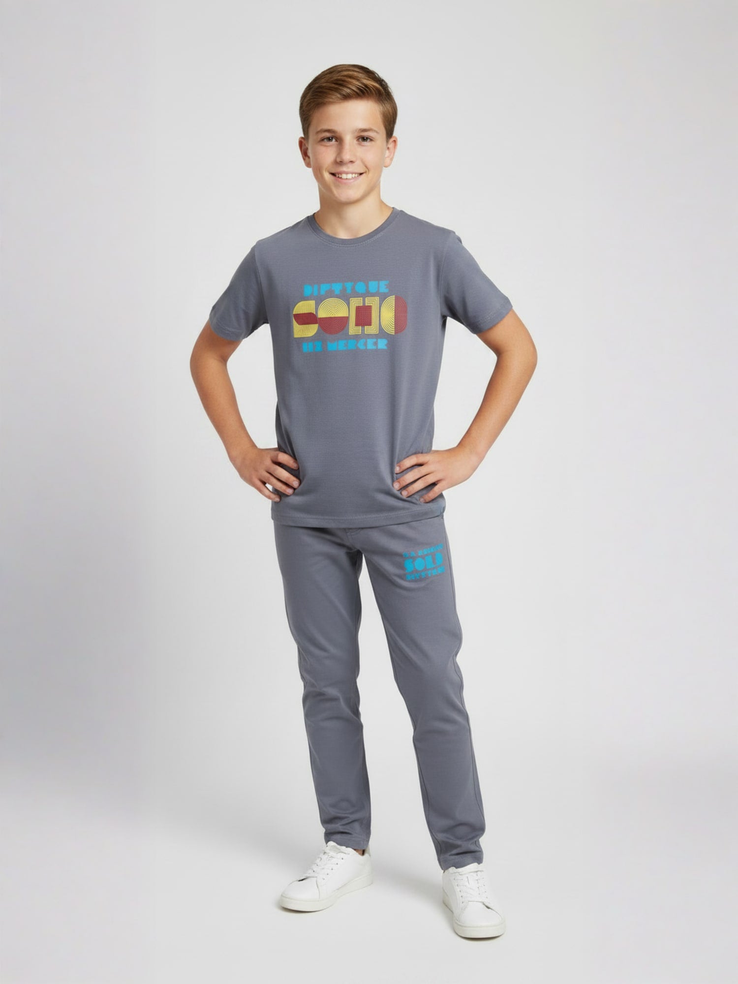 GREY BIOGOLD FABRIC - LIGHTWEIGHT - STYLISH FULL PANT SET