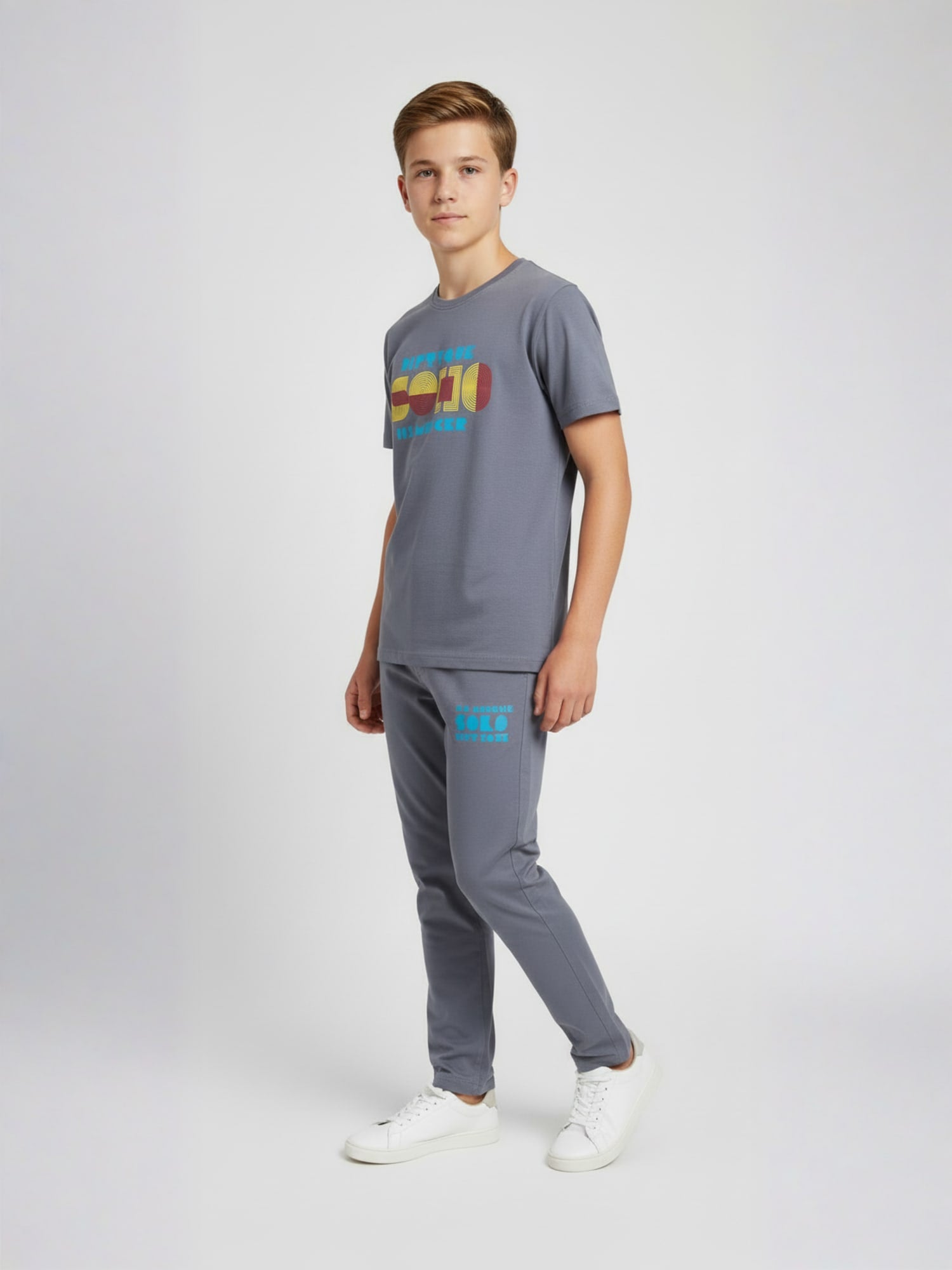 GREY BIOGOLD FABRIC - LIGHTWEIGHT - STYLISH FULL PANT SET