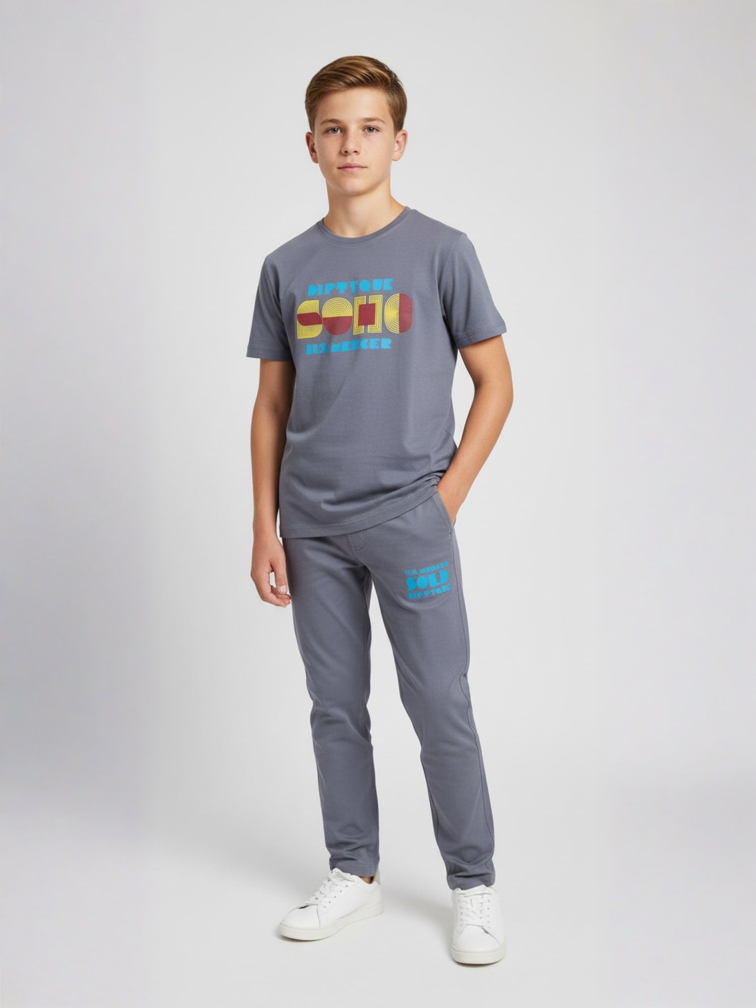 GREY BIOGOLD FABRIC - LIGHTWEIGHT - STYLISH FULL PANT SET