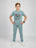 TEAL BIOGOLD FABRIC - LIGHTWEIGHT - STYLISH FULL PANT SET