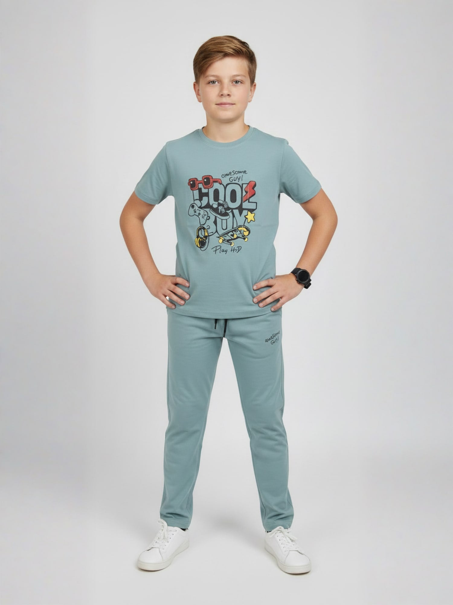 TEAL BIOGOLD FABRIC - LIGHTWEIGHT - STYLISH FULL PANT SET