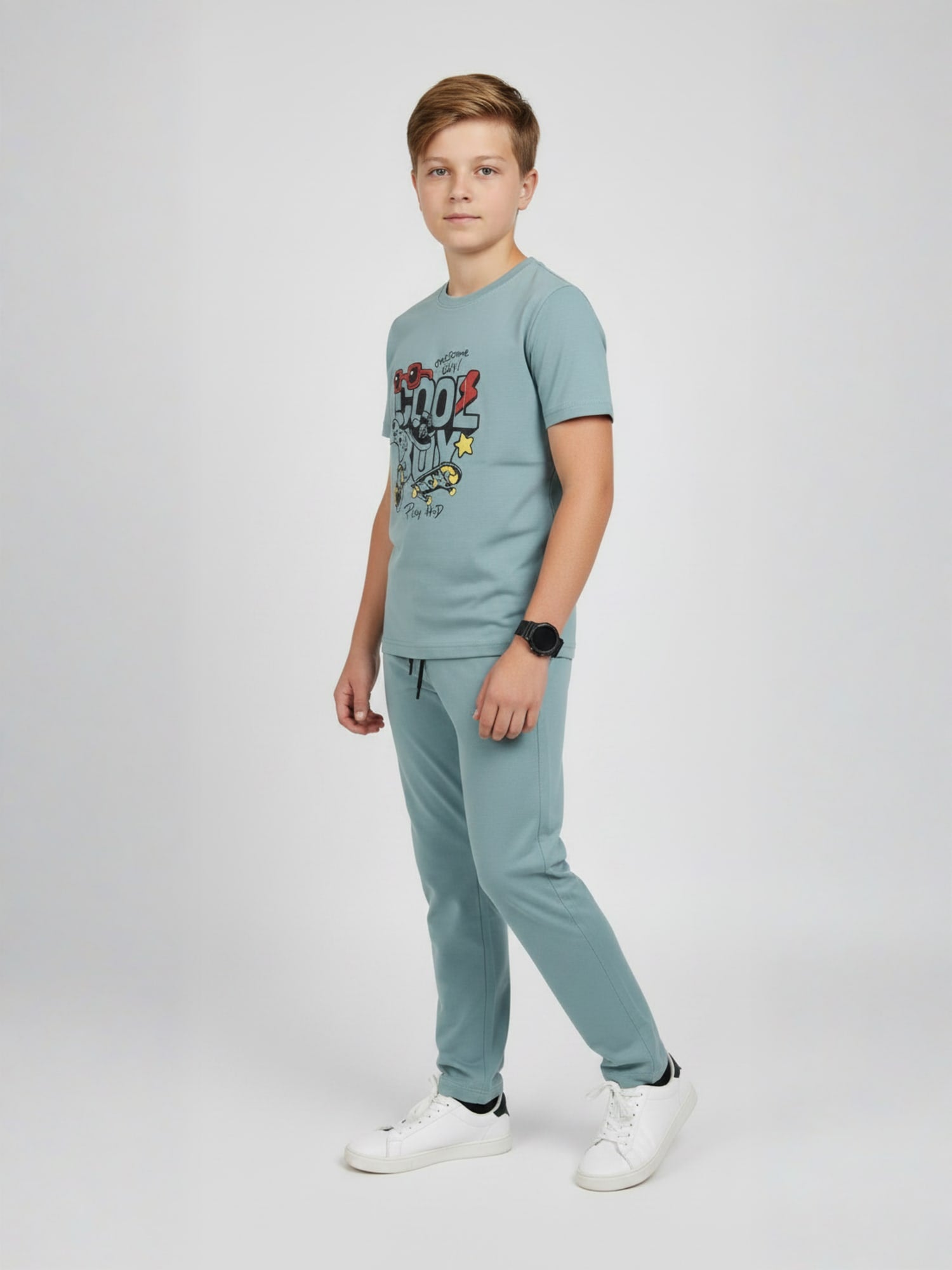 TEAL BIOGOLD FABRIC - LIGHTWEIGHT - STYLISH FULL PANT SET