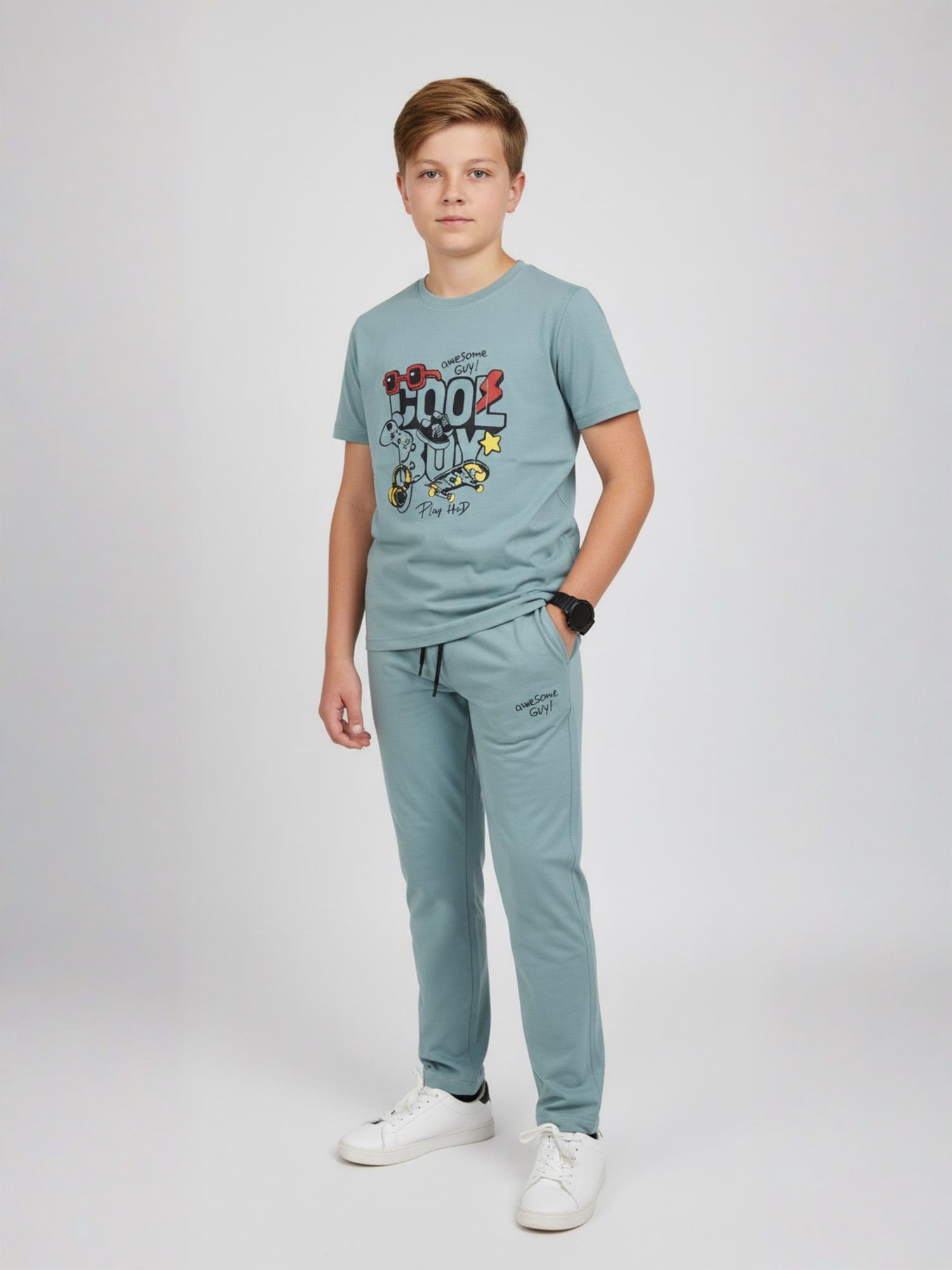 TEAL BIOGOLD FABRIC - LIGHTWEIGHT - STYLISH FULL PANT SET