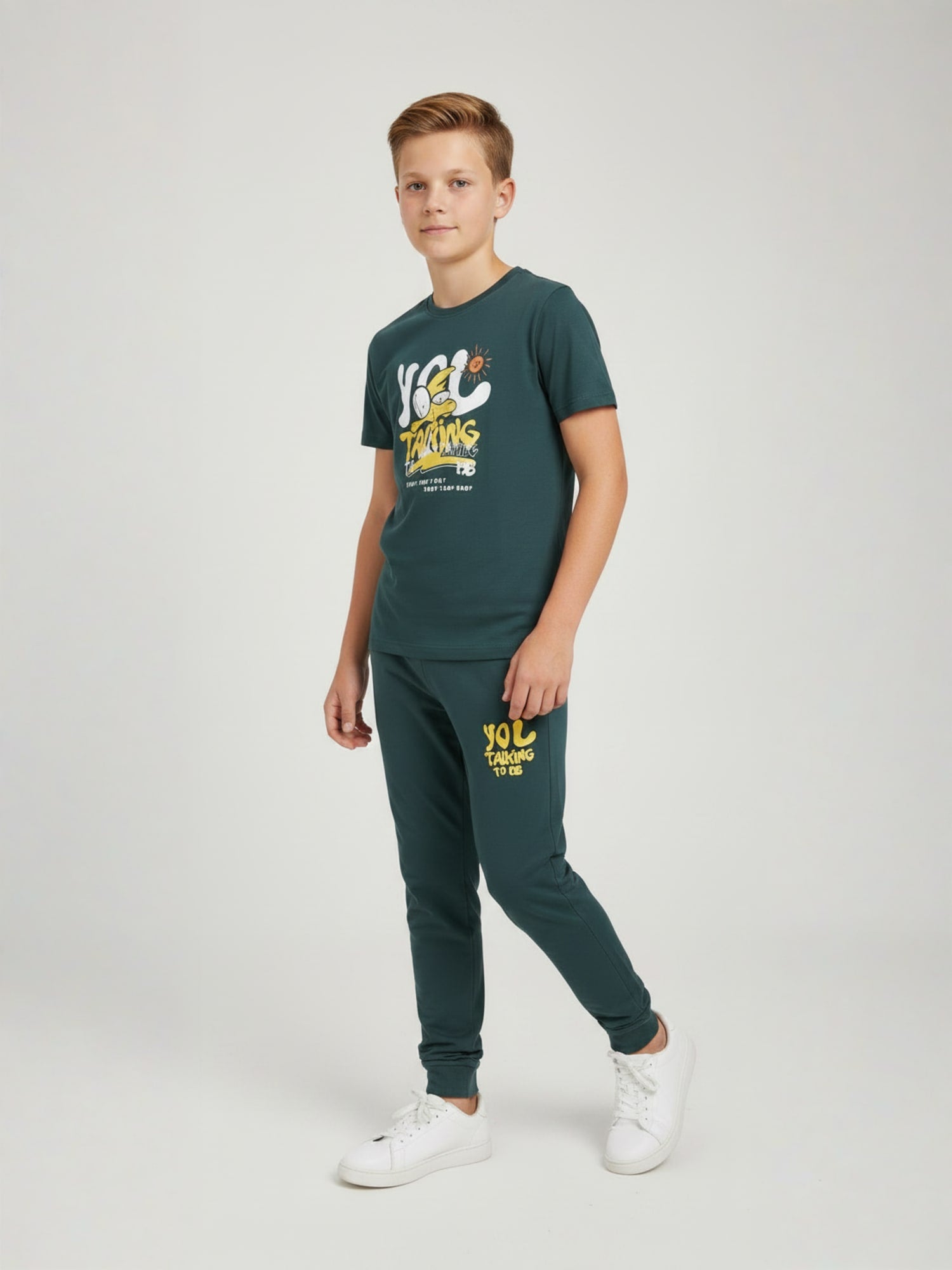 FOREST GREEN BIOGOLD FABRIC - LIGHTWEIGHT - STYLISH FULL PANT SET