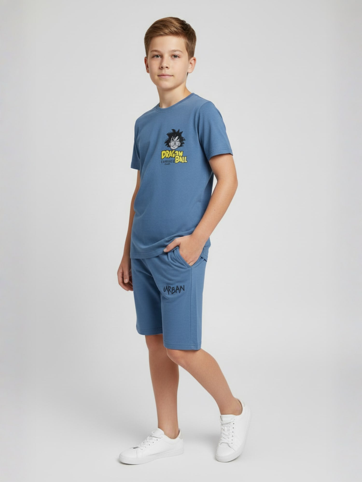 SKY BLUE NEXTGEN BOYS CO-ORD SET - PREMIUM FABRIC SHORTS