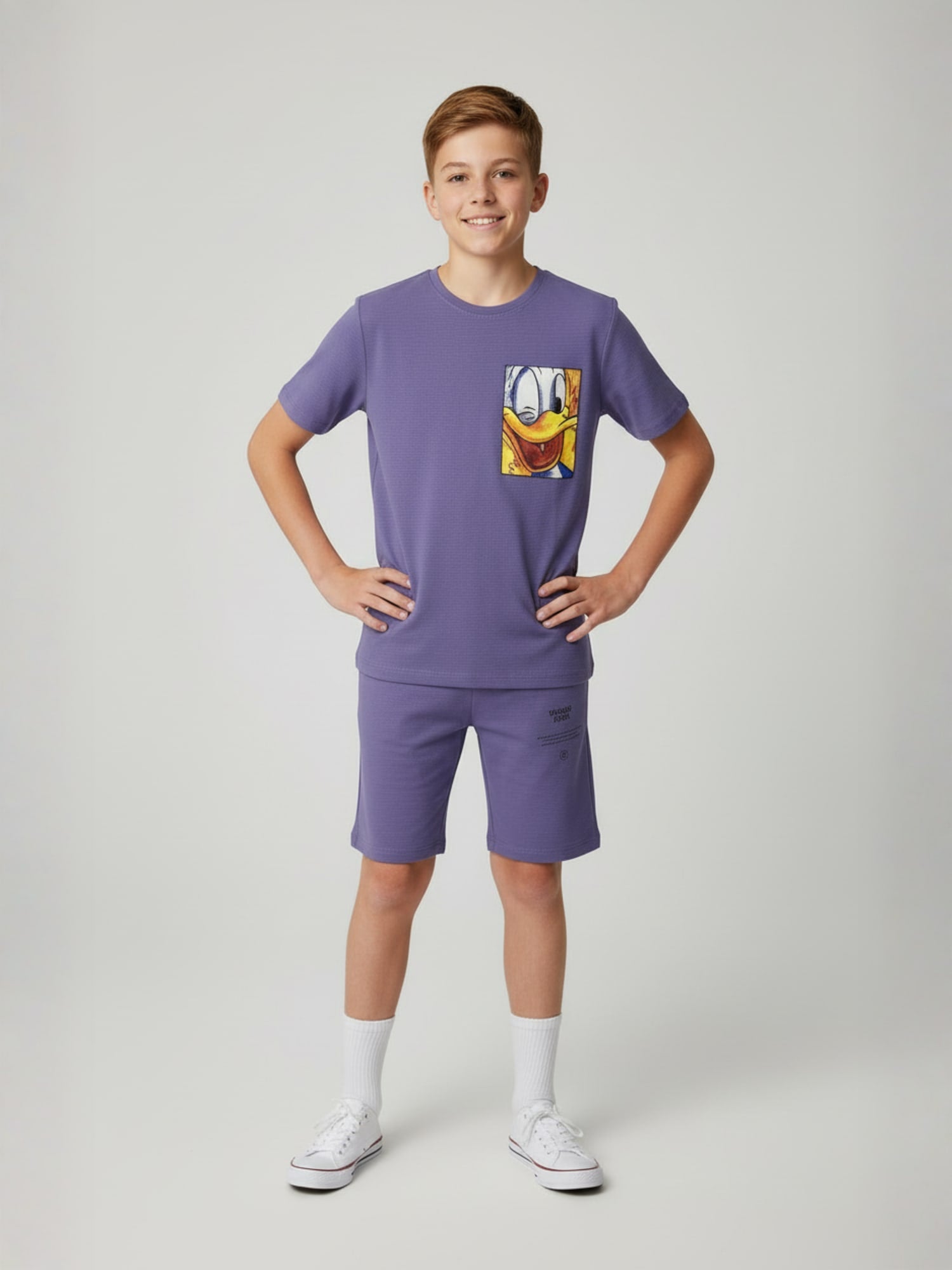 PURPLE NEXTGEN BOYS CO-ORD SET - PREMIUM FABRIC SHORTS