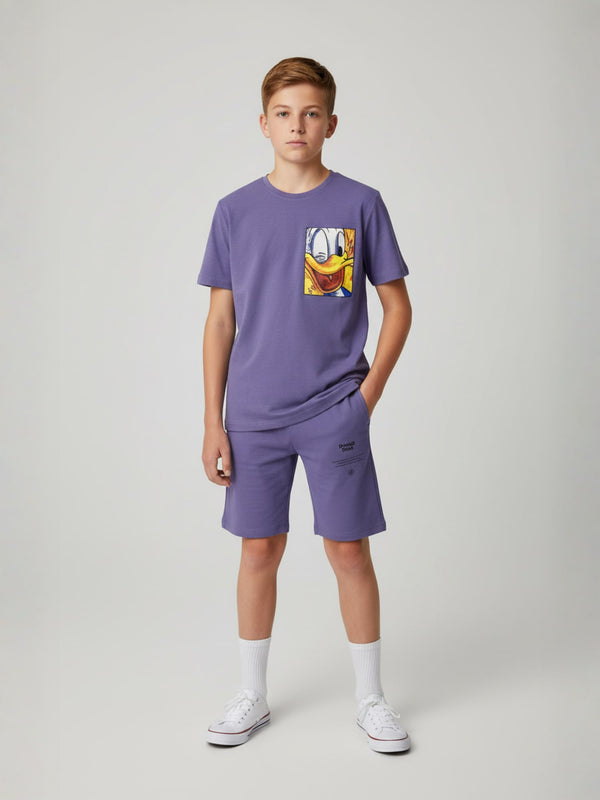 PURPLE NEXTGEN BOYS CO-ORD SET - PREMIUM FABRIC SHORTS