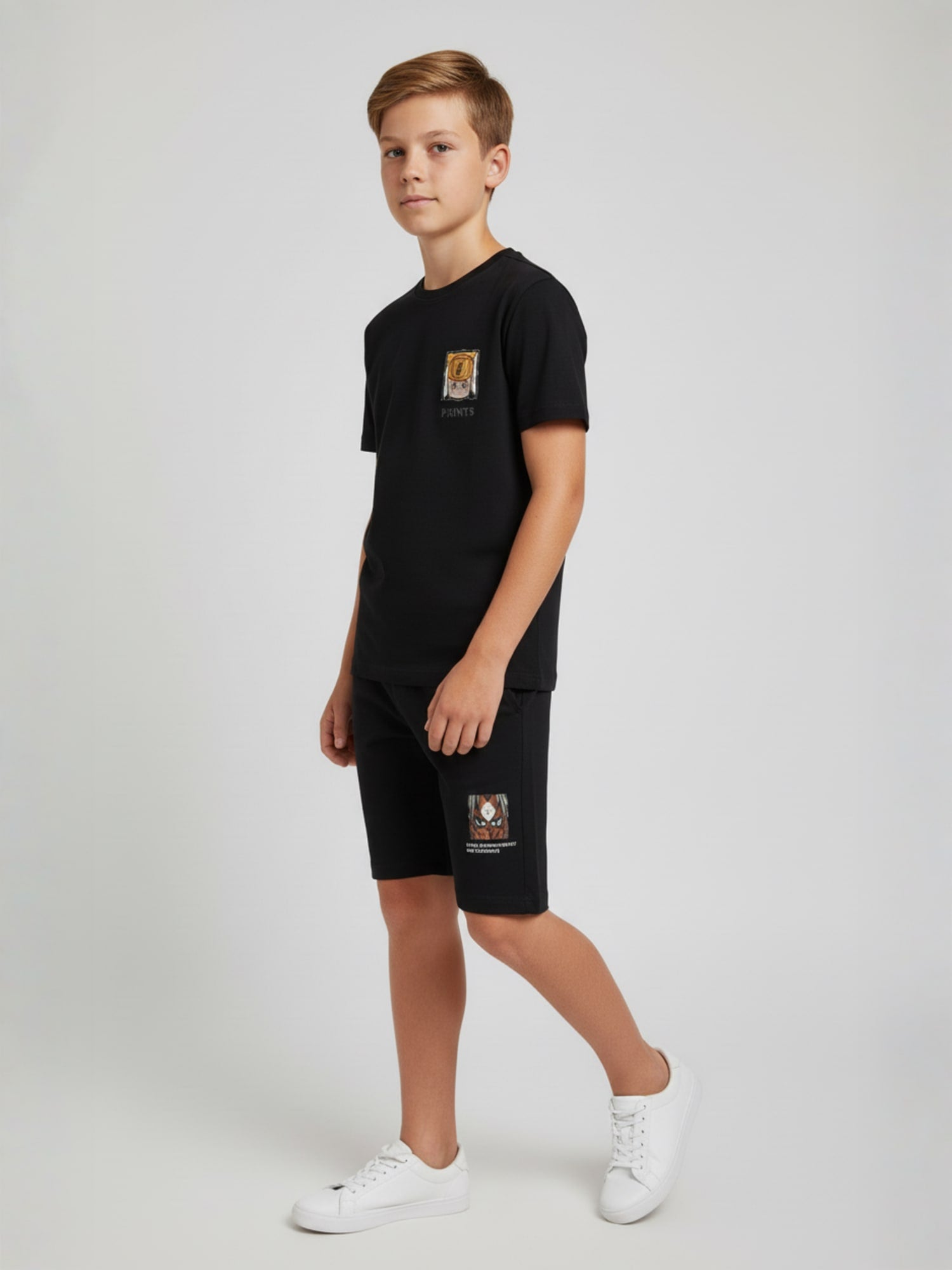 BLACK NEXTGEN BOYS CO-ORD SET - PREMIUM FABRIC SHORTS