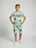 LIGHT GREEN URBANBOYS CLUB SIGNATURE SHORTS CO-ORD SET