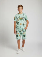 LIGHT GREEN URBANBOYS CLUB SIGNATURE SHORTS CO-ORD SET