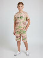 PEACH URBANBOYS CLUB SIGNATURE SHORTS CO-ORD SET