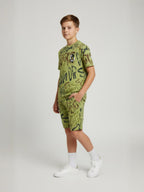 KHAKI URBANBOYS CLUB SIGNATURE SHORTS CO-ORD SET
