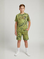 KHAKI URBANBOYS CLUB SIGNATURE SHORTS CO-ORD SET