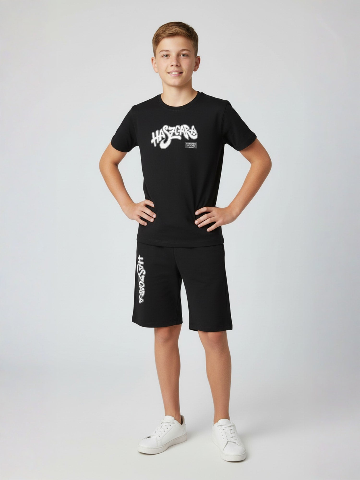 NAVY BLUE COTTON SHORTS CUBIC COLLAR CO-ORD SET