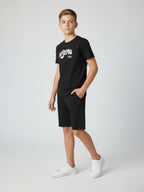 NAVY BLUE COTTON SHORTS CUBIC COLLAR CO-ORD SET