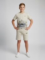 CREAM URBAN CHILL SHORTS CO-ORDS SET