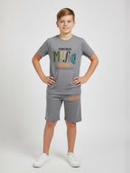 GREY URBAN CHILL SHORTS CO-ORDS SET