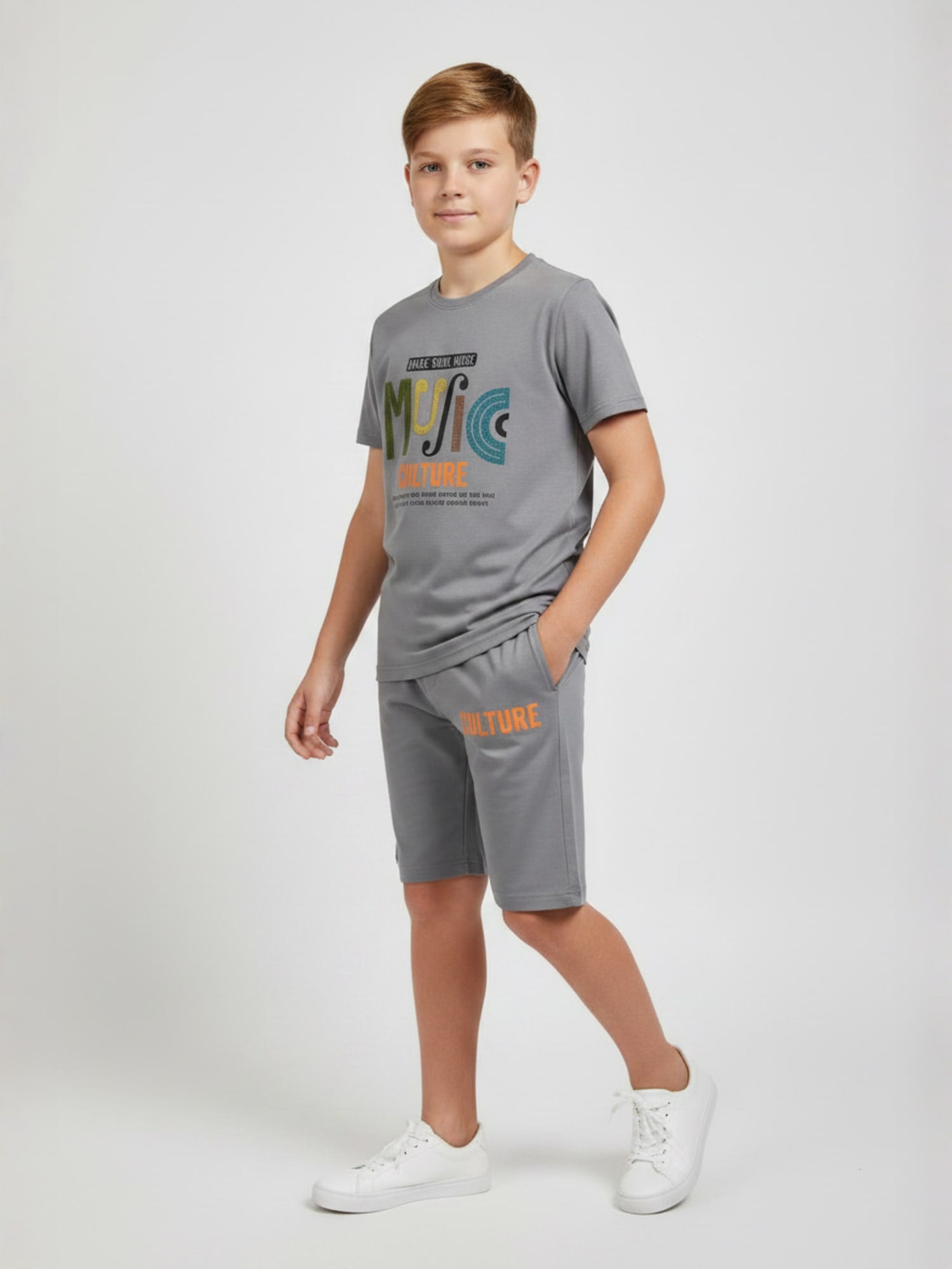 GREY URBAN CHILL SHORTS CO-ORDS SET