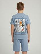 BLUE URBAN CHILL SHORTS CO-ORDS SET