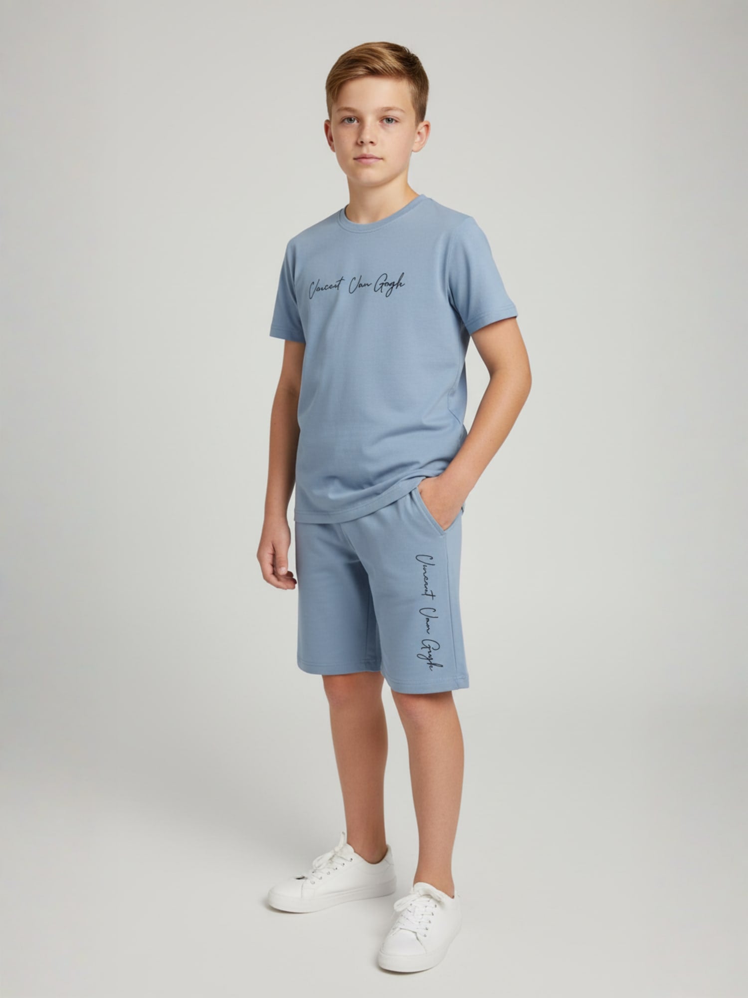 BLUE URBAN CHILL SHORTS CO-ORDS SET