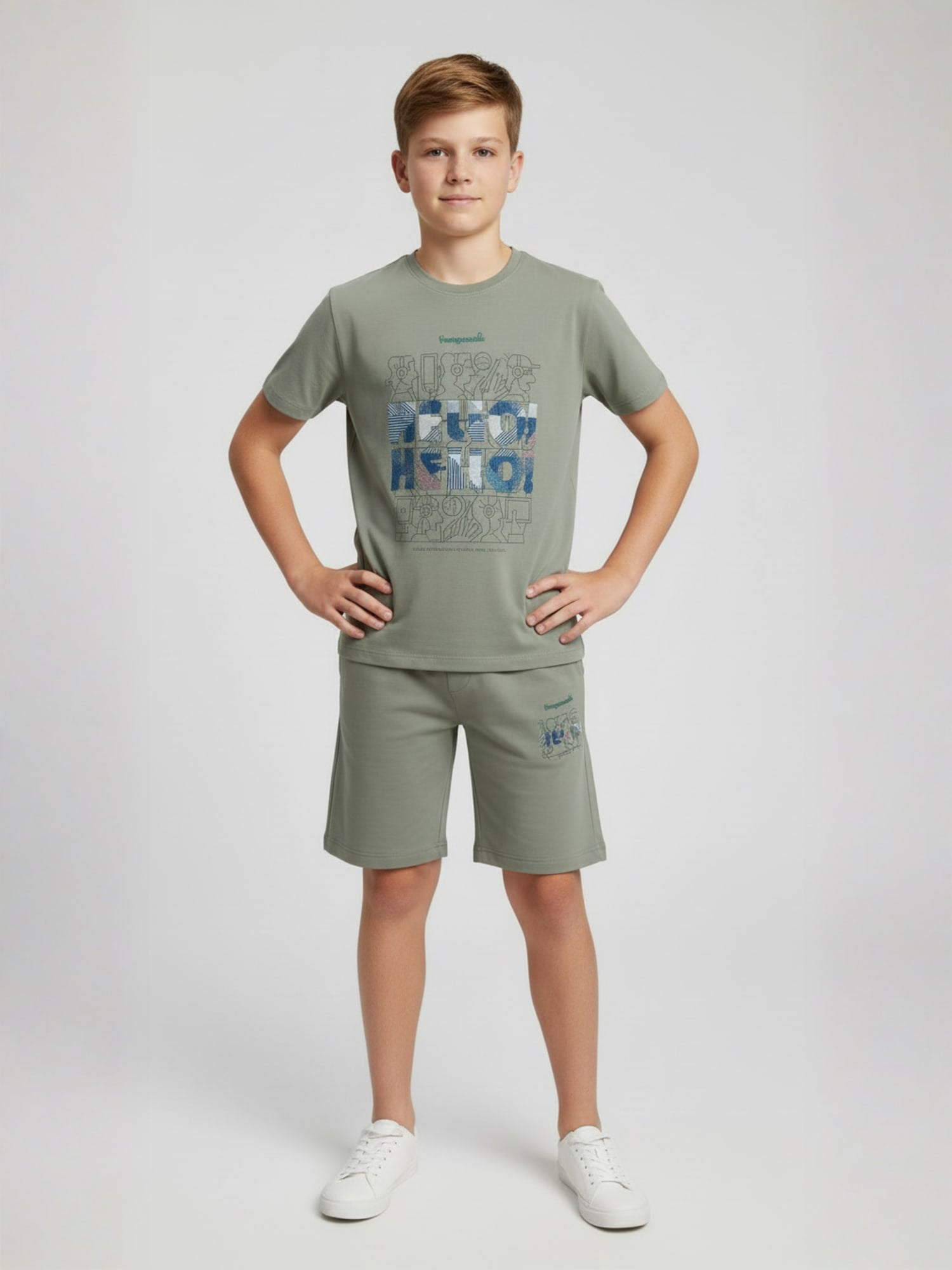 GREY URBAN CHILL SHORTS CO-ORDS SET