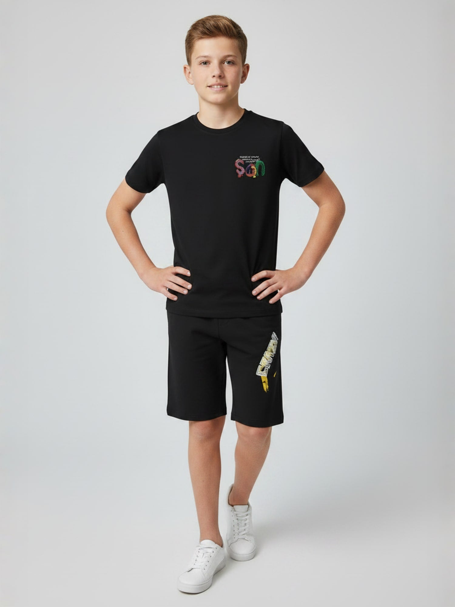 BLACK URBAN CHILL SHORTS CO-ORDS SET