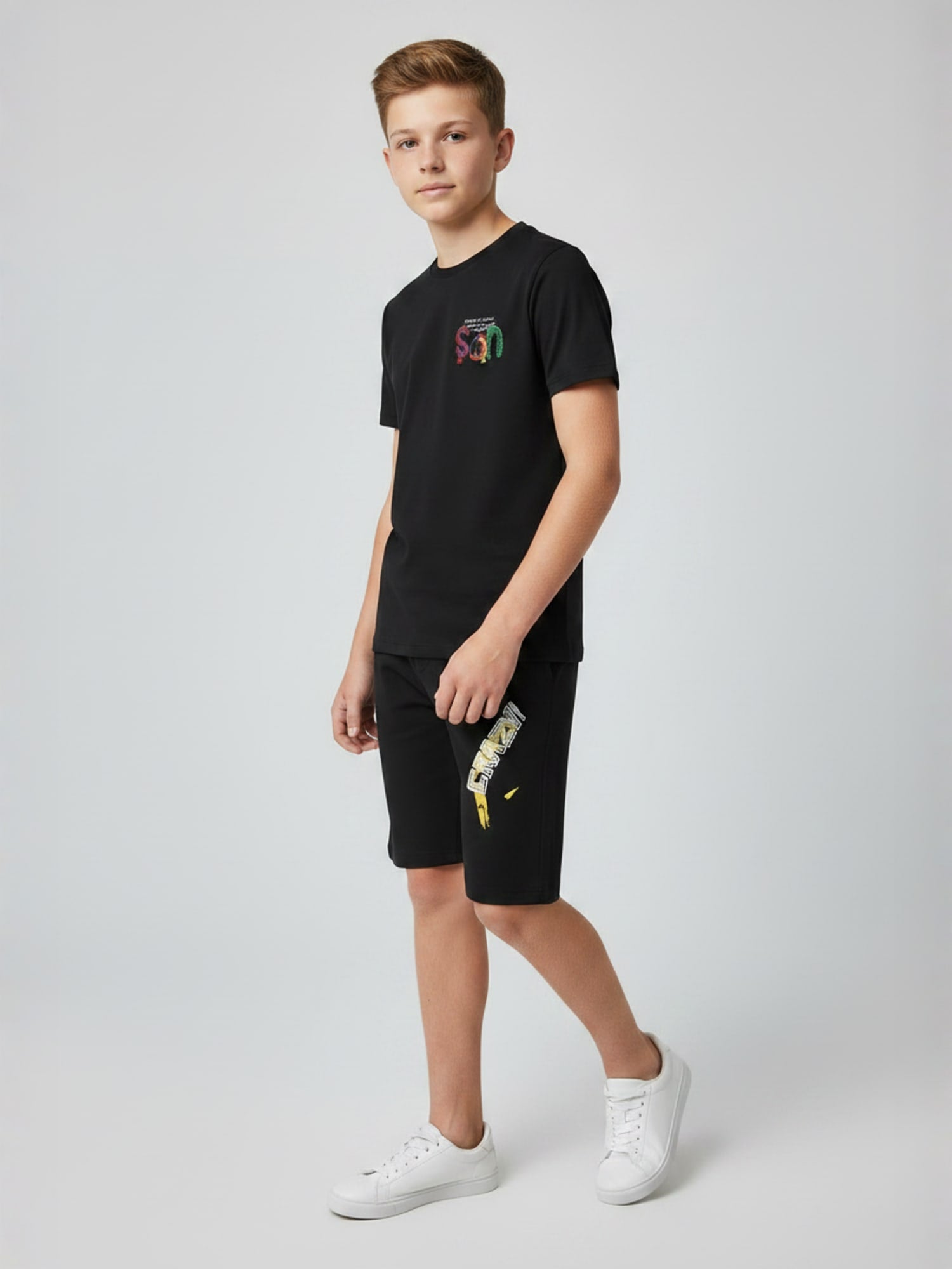 BLACK URBAN CHILL SHORTS CO-ORDS SET