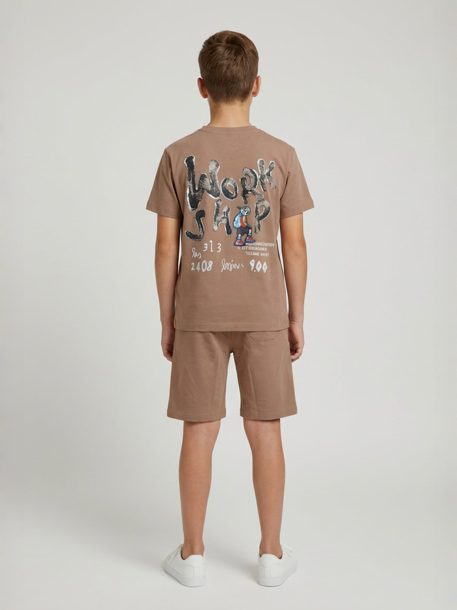 BROWN URBAN CHILL SHORTS CO-ORDS SET